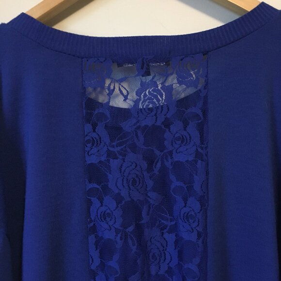Almost Famous Blue Angel Gems and Lace Window Sweater - Picture 10 of 16